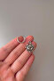 Unisex Silver Sun Figured Steel Hoop Earrings - 3