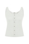 Women's White U Neck Tank Top - 2