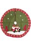 Christmas Pine Cover, with Santa Claus and Snowman Figures, Green - 100 cm