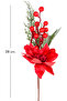 New Year's Flower, Pique Berry, with Poinsettia, Red-Green - 27 cm - 3