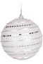 Christmas Ball, Silver Patterned, White - Pack of 2, 9 cm - 2