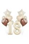 Retro Age Birthday Set Heart Foil Balloon Cream Age Balloon Foil Birthday Party Set Decoration