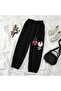 Spiderman & Hello Kitty Printed Unisex Black Sweatpants - 2