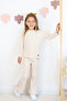 Girl's Flared Leg Corded Fabric Cotton Suit - 5