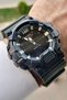 Black Cord Green Color Analog and Digital 2 Year Warranty Men's Wristwatch - 2