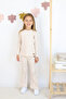 Girl's Flared Leg Corded Fabric Cotton Suit - 6