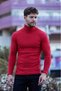 Unisex Red Thick Ribbed Camisole Ribbed Slim Fit Turtleneck Turtleneck Sweater - 5