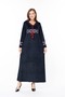 Women's Long Sleeve Velvet Dress - 7
