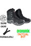 Military Camping Tactical Black Zipper Outdoor Faux Leather Tactical Winter Boots - 2