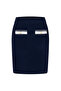 Women's Navy Blue Button Detailed Mini Tight Skirt