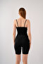 Women's Black Crop Strap Lace Bustier Blouse with Removable Pads - 5