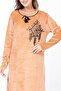 Women's Long Sleeve Velvet Dress - 3