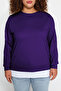 Purple Bottom T-Shirt Look Thin Knitted Oversize Sweatshirt Tbbaw23Ao00023 - 2