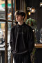 Black Oversize/Wide Cut Text Printed Polo Collar Sweathisrt Tmnaw25Sw00019 - 2