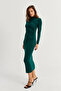 Women's Emerald Green Drape Maxi Dress Dmr377 - 5
