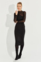 Women's Black Tulle Detailed Asymmetrical Midi Dress Mey2601 - 3
