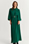 Women's Green Belted Maxi Dress Masf15 - 4
