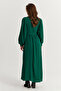 Women's Green Belted Maxi Dress Masf15 - 9