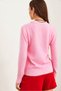 Candy Pink Soft Textured Women's Sweater - Crew Neck Kzk- 19000858 - 6