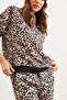 Damen Leopard Beige Basic Trainingsanzug Set ETKM- 0000069 - 5