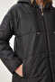 Women’s Black Hooded Long Puffer Coat DD01006 - 5