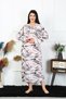 Fashion Line Women Large Size Long Sleeve Cream Mother Nightgown 1362 - 4
