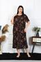 Fashion Line Women Large Size Short Sleeve Black Mom Nightgown 1375 - 3