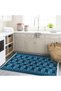 Paris Collection Blue Theme Modern Decorative Carpet with Striped Details and Geometric Shapes Pattern 158 - 3