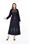 Women's Long Sleeve Velvet Dress - 4