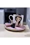 Flower Girl with Lipstick Coffee Cup Presentation Decorative