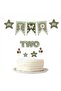 Eucalyptus Leaves 2 Year Old Birthday Flag - Cake Decoration Set