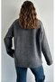 Women's Crew Neck Oversize Anthracite Knitwear Sweater - 5