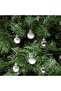 6 Pieces 4 cm New Year Ball Set Silver Color Glitter & Matte & Shiny