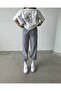 Women's Aesthetic Tracksuit Set - Drawing Printed T-shirt and Sweatpants - 2