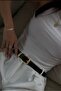 Black Women's Belt with Gold Buckle