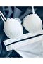 Oyster Model Satin Striped Padded Bra Set - 5
