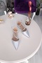 Silver Satin Three Rows of Stones 2.5 cm Heeled Ballerina Evening Dress Women's Shoes - 3