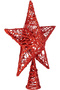 Christmas Pine Tree Top Ornament, Glittery, Red - 21X23 cm - 3