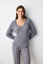 Cozy Time Gray Multicolor Trousers Pajama Set - 2