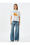 Crew Neck Short Sleeve Printed Oversize T-Shirt - 2