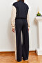 Women's Navy Blue Ecru Piping Detailed Top and Bottom Set 2382 60581001 - 4