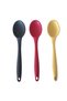 Bybirgül Large Size Fireproof Non-Stick Silicone 3-Piece Spoon Spatula Set, Yellow+Red+Anthracite Color, 3 Pieces - 4