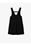 V-Neck Pocket Detail Viscose Blended Sling Dress