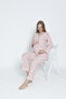 Front Buttoned Shirt Collar Suede Velvet Waist Adjustable Maternity and Maternity Pajamas Set - 7