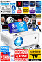 Sunspark 500w Android Tv 1080p Destekli Projeksiyon Cihazı 5g Wi-fi 5.1 Bluetooth 240 Inç Yansıtma