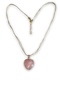 Pink Quartz Necklace Heart Cut 453-4 - 2
