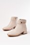Rm-502 Beige Heeled Zippered Daily Women's Boots with Buckle Accessories - 3