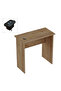 Modern MP1 Study Table, 80x40 with Black BS02 Desktop Socket Truffle Davos Oak