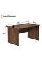 Modern Writing Study Table With Round Desktop Power Module - Brown - 3