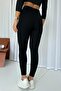 Steel Knitted Leggings with Zippered Legs - Black - 7